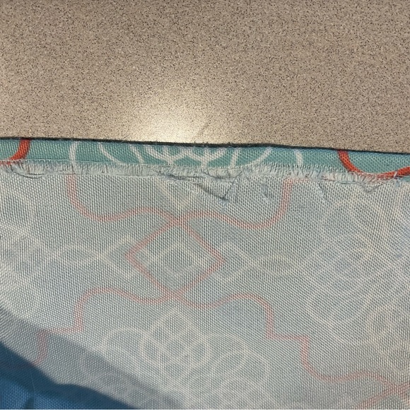 Tablecloth turquoise/peach 116x58wide - Picture 5 of 6